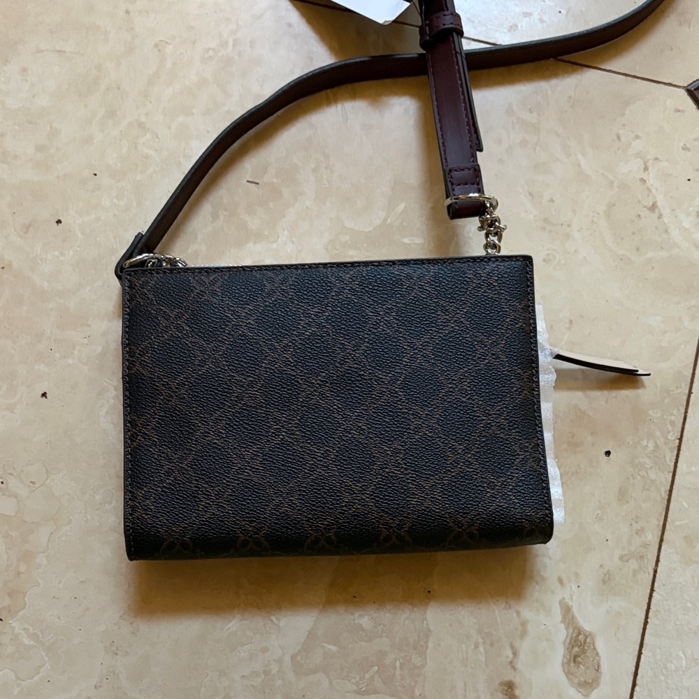 Nine West Dark Brown Crossbody Bag with Silver Accents - Picture 2 of 6